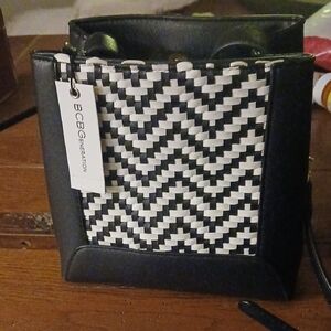 BCBGeneration Black and White Checkered Bag Nwt Compact